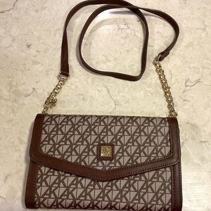 Anne Klein Brown Crossbody Bag with Adjustable Strap